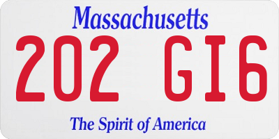 MA license plate 202GI6
