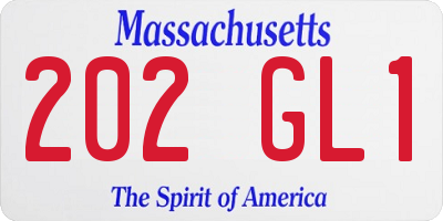 MA license plate 202GL1