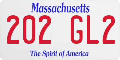 MA license plate 202GL2