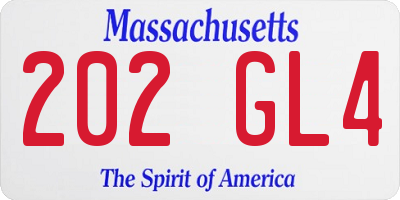 MA license plate 202GL4