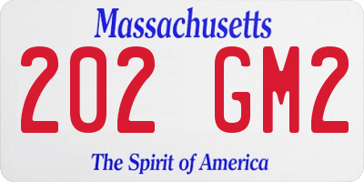 MA license plate 202GM2
