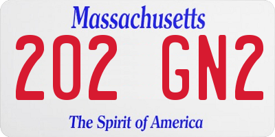 MA license plate 202GN2