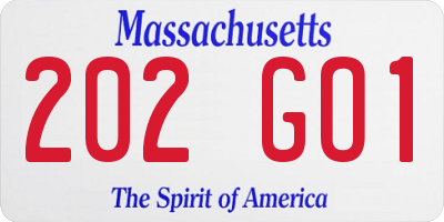 MA license plate 202GO1