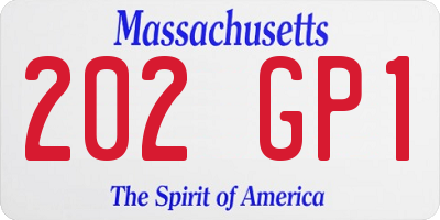 MA license plate 202GP1