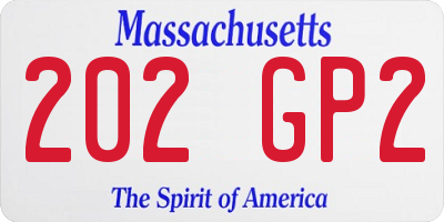 MA license plate 202GP2