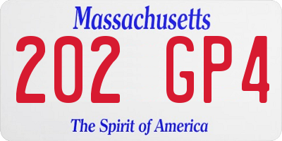 MA license plate 202GP4