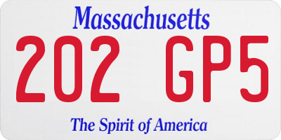 MA license plate 202GP5