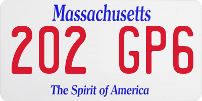 MA license plate 202GP6