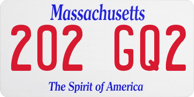 MA license plate 202GQ2
