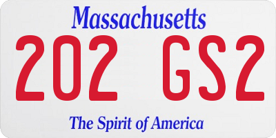 MA license plate 202GS2