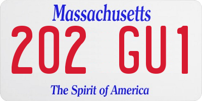 MA license plate 202GU1