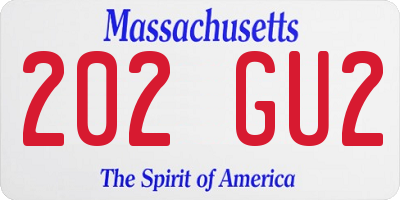 MA license plate 202GU2