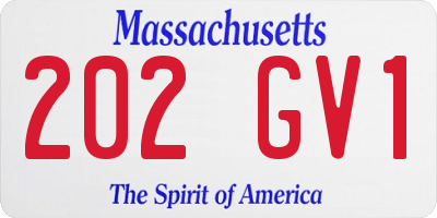MA license plate 202GV1