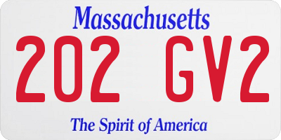 MA license plate 202GV2