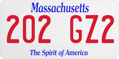MA license plate 202GZ2