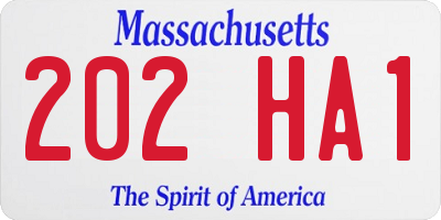 MA license plate 202HA1