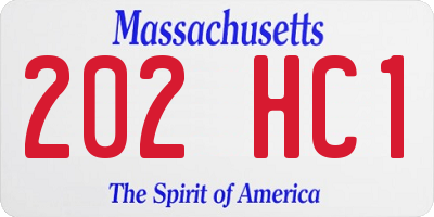 MA license plate 202HC1