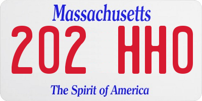 MA license plate 202HH0