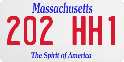 MA license plate 202HH1