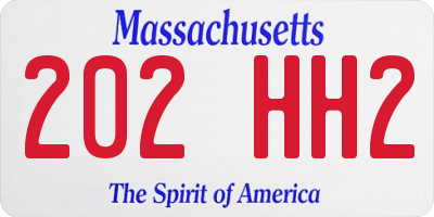 MA license plate 202HH2