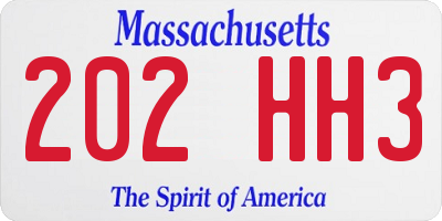MA license plate 202HH3