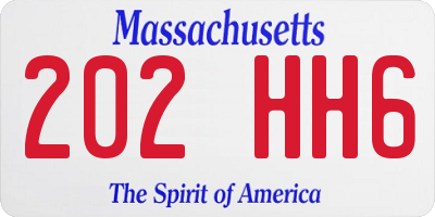 MA license plate 202HH6