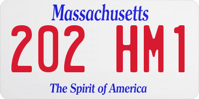 MA license plate 202HM1