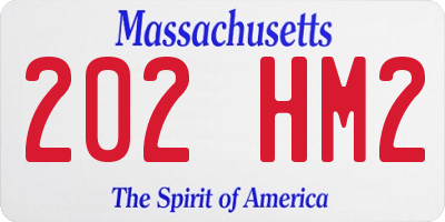 MA license plate 202HM2