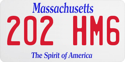 MA license plate 202HM6