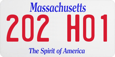 MA license plate 202HO1