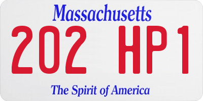 MA license plate 202HP1