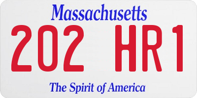 MA license plate 202HR1
