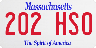 MA license plate 202HS0