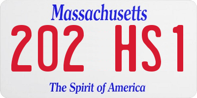 MA license plate 202HS1