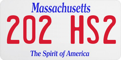 MA license plate 202HS2