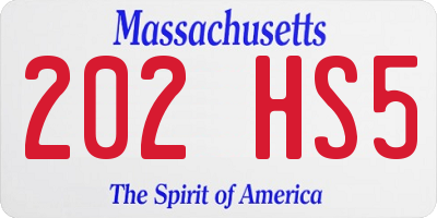 MA license plate 202HS5