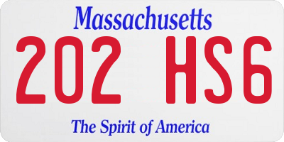 MA license plate 202HS6