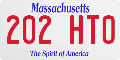 MA license plate 202HT0