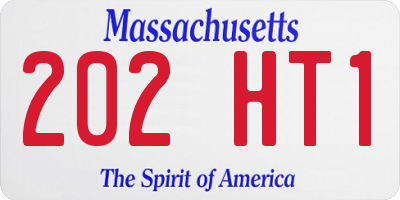 MA license plate 202HT1