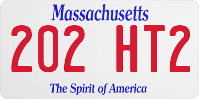 MA license plate 202HT2
