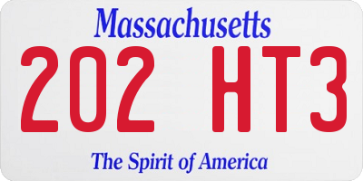 MA license plate 202HT3