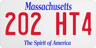MA license plate 202HT4
