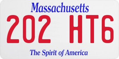 MA license plate 202HT6