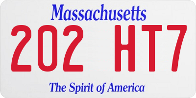 MA license plate 202HT7