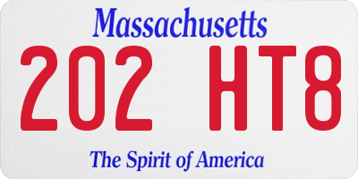 MA license plate 202HT8