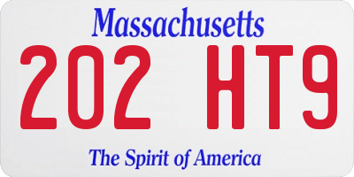 MA license plate 202HT9