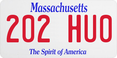 MA license plate 202HU0