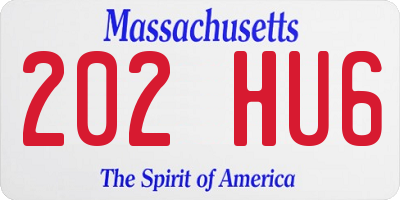 MA license plate 202HU6