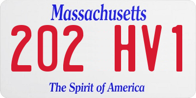 MA license plate 202HV1