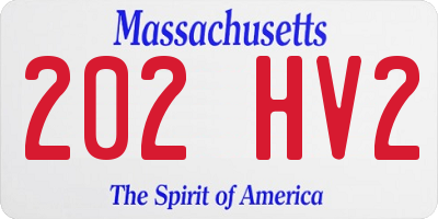 MA license plate 202HV2